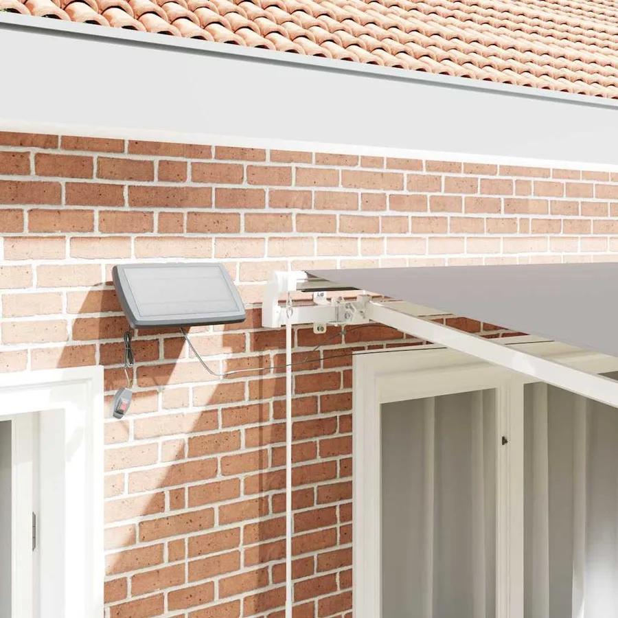 Auvent rétractable Gris clair 350 x 250 cm Tissu et Aluminium - 4