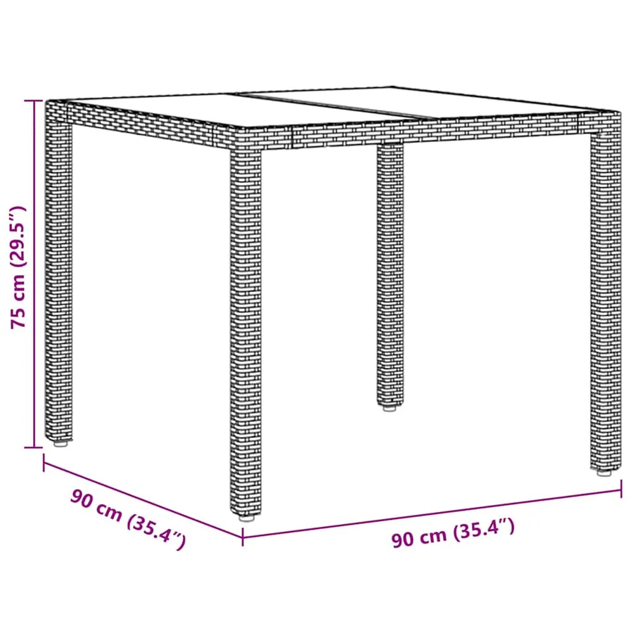 Ensemble de salle à manger pour jardin 5 pcs Beige polyrotin - 11