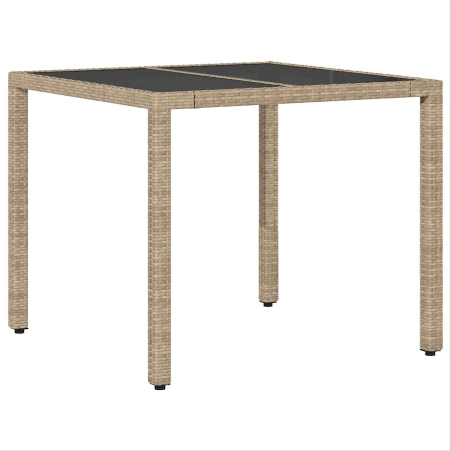 Ensemble de salle à manger pour jardin 5 pcs Beige polyrotin - 5