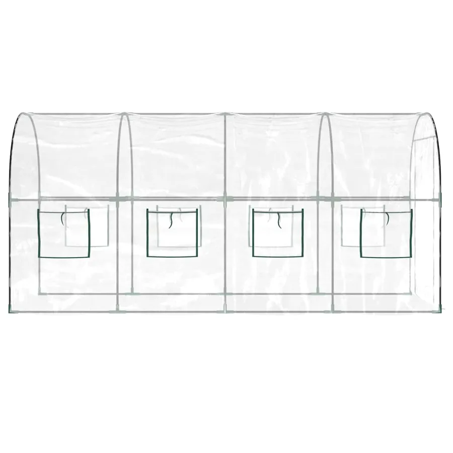 Serre Transparent 160x400x190 cm PVC et acier enduit de poudre - 4