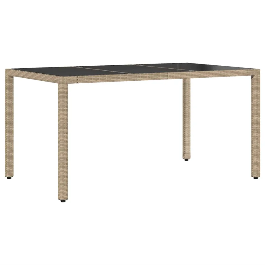 Ensemble de salle à manger pour jardin 5 pcs Beige polyrotin - 5