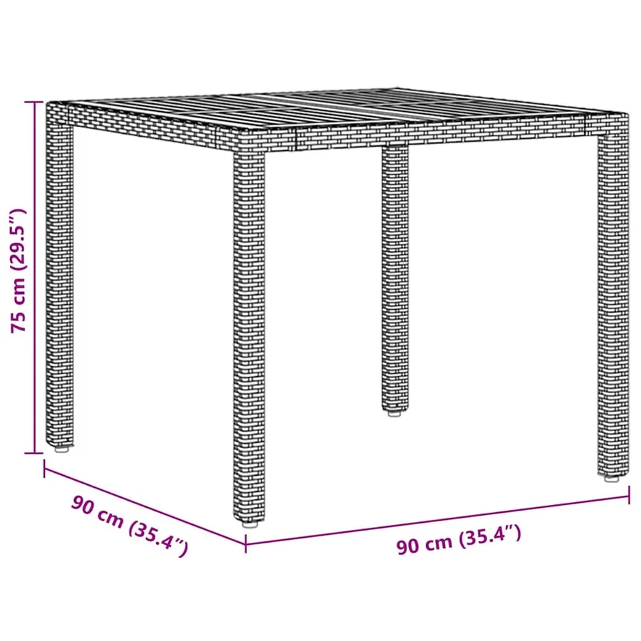 Ensemble de salle à manger pour jardin 5 pcs Beige polyrotin - 11