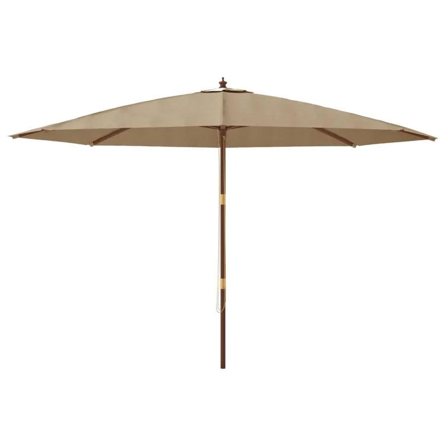 Parasol de jardin avec mât en bois taupe 400x273 cm - 3