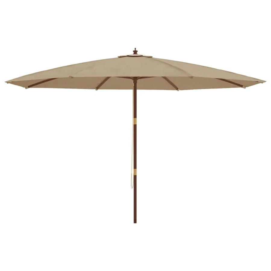 Parasol de jardin avec mât en bois taupe 400x273 cm - 4
