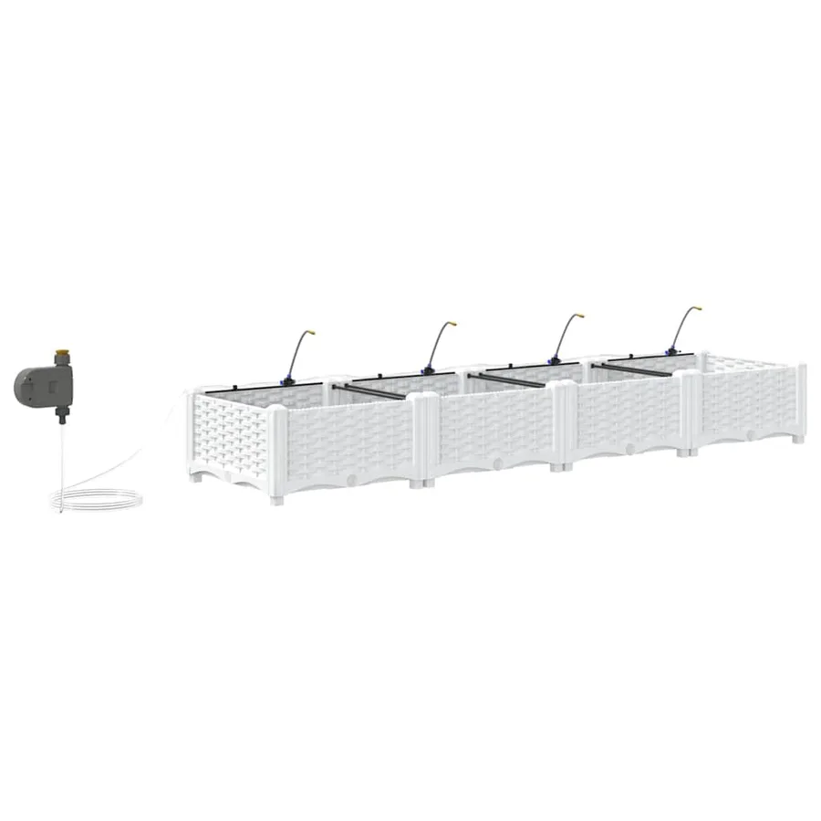 Cache-pot de jardin 4 pc Blanc 160 x 40 x 22 cm PP - 7