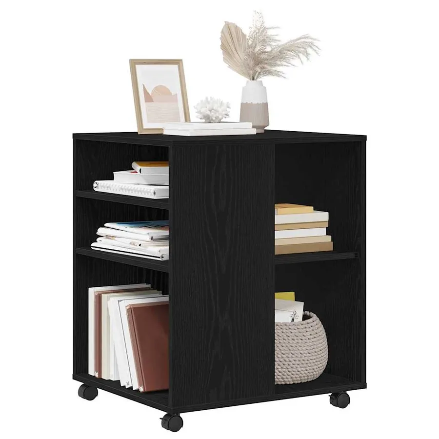 Armoire de rangement avec roue Chêne noir 60 x 53 x 72,5 cm - 3
