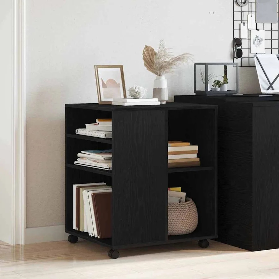 Armoire de rangement avec roue Chêne noir 60 x 53 x 72,5 cm - 4