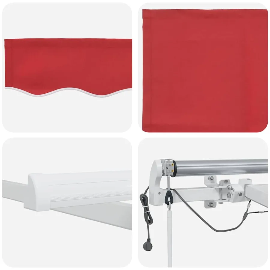 Auvent rétractable Rouge 400 × 300 cm Polyester - 10