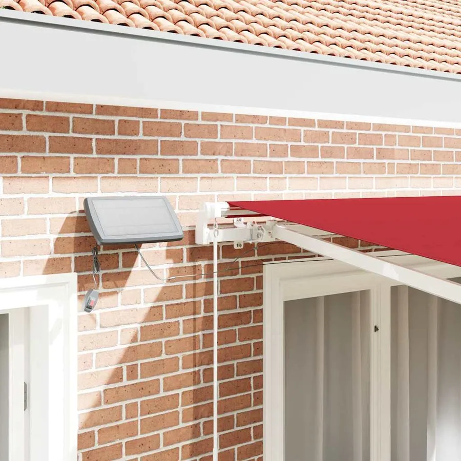 Auvent rétractable Rouge 300 x 250 cm Tissu et Aluminium - 4