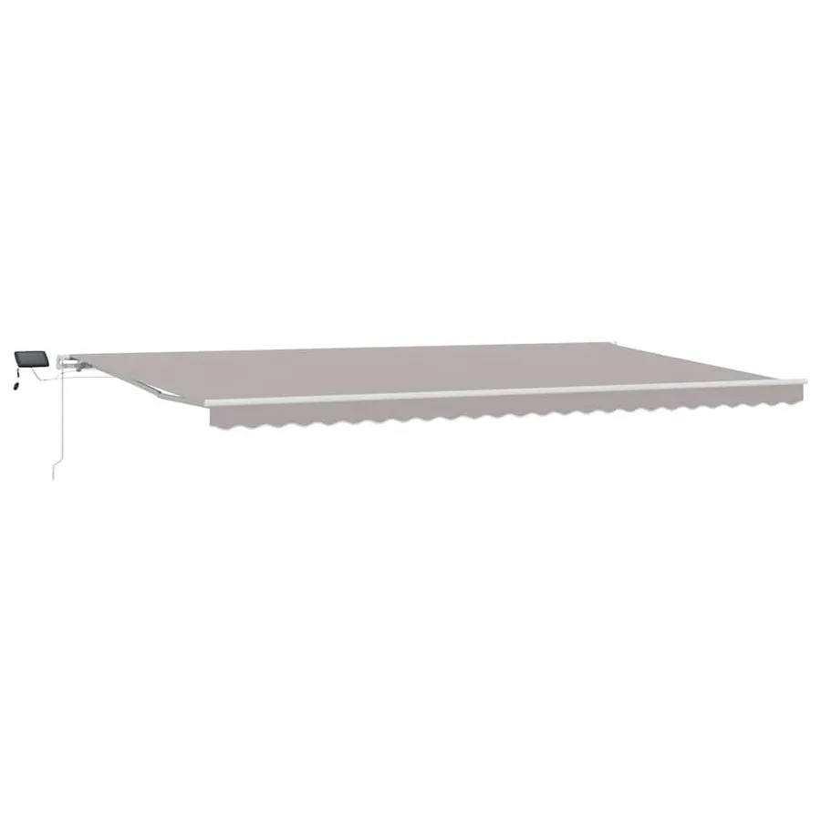 Auvent rétractable Gris clair 600 × 350 cm Tissu et Aluminium - 2