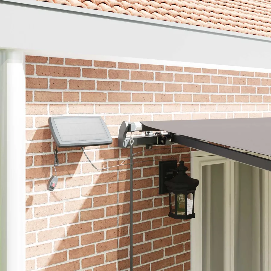 Auvent rétractable Gris clair 600 × 350 cm Tissu et Aluminium - 4