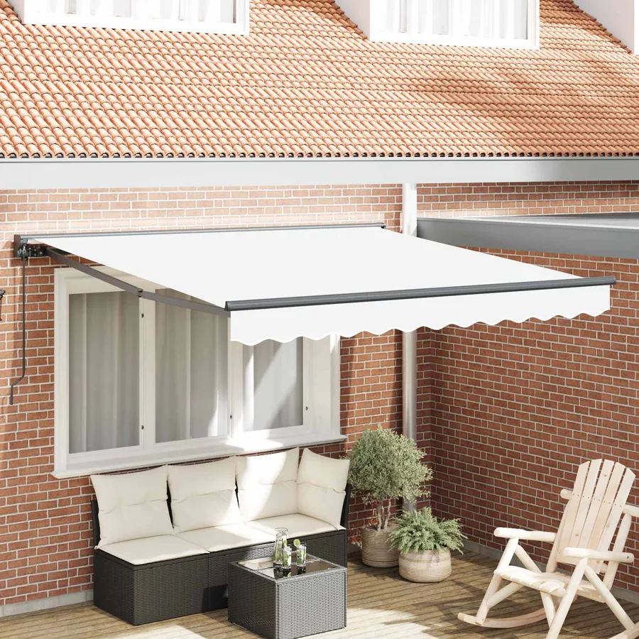 Cadre d'auvent Blanc 300 x 250 cm Polyester avec revêtement PU
