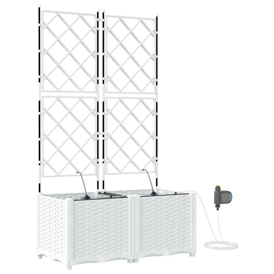 Cache-pot de jardin 2 pc Blanc 80 x 40 x 142 cm PP - 2