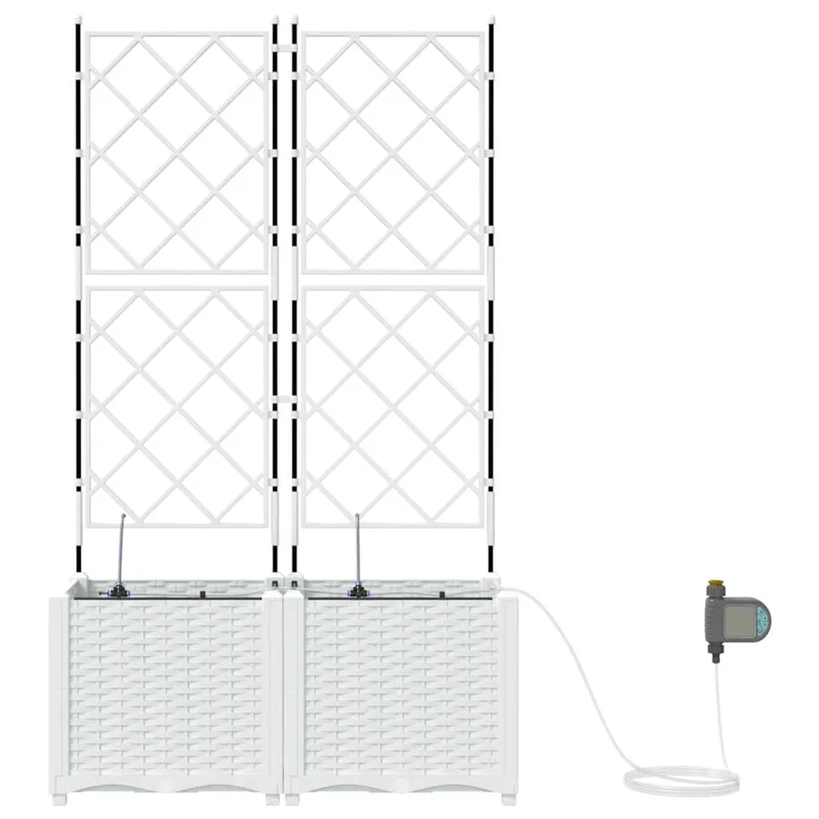 Cache-pot de jardin 2 pc Blanc 80 x 40 x 142 cm PP - 6