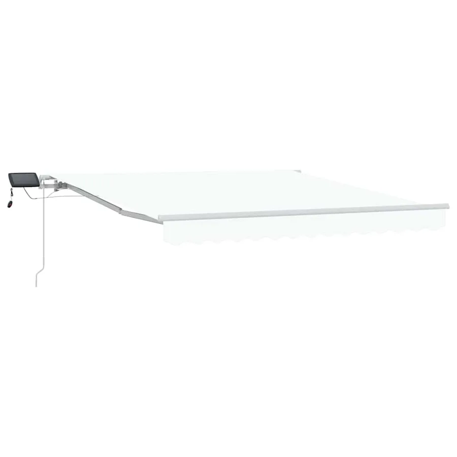 Auvent rétractable Blanc 300 x 250 cm Tissu et Aluminium - 2
