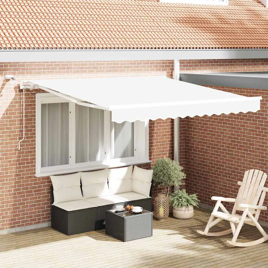 Auvent rétractable Blanc 350 x 250 cm Polyester