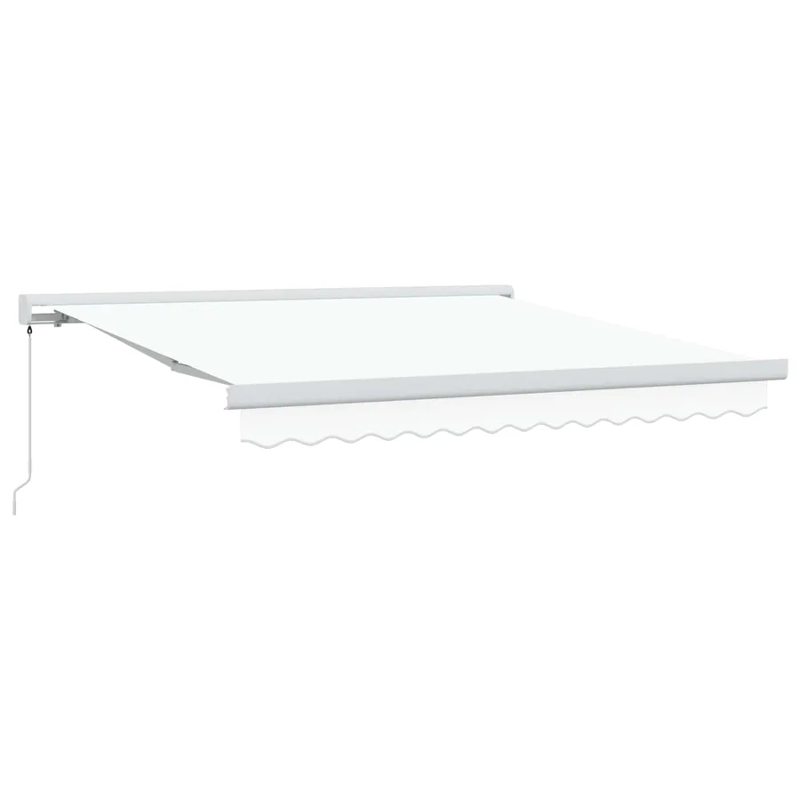 Auvent rétractable Blanc 350 x 250 cm Toile et Aluminium