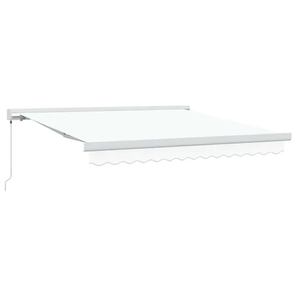 Auvent rétractable Blanc 350 x 250 cm Toile et Aluminium