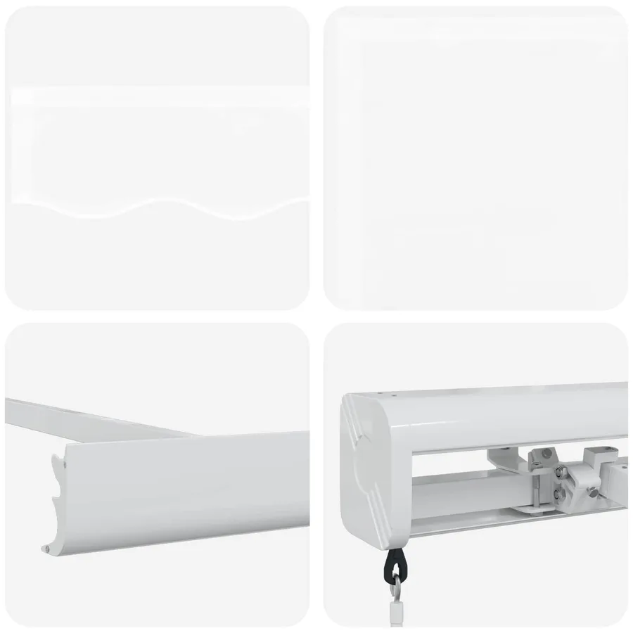 Auvent rétractable Blanc 350 x 250 cm Toile et Aluminium - 4