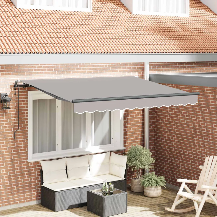 Auvent Rétractable Gris clair 250 x 200 cm tissu