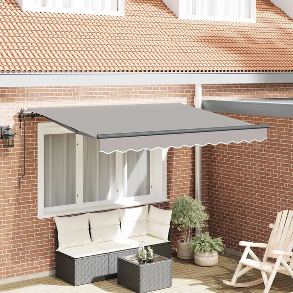 Auvent Rétractable Gris clair 250 x 200 cm tissu