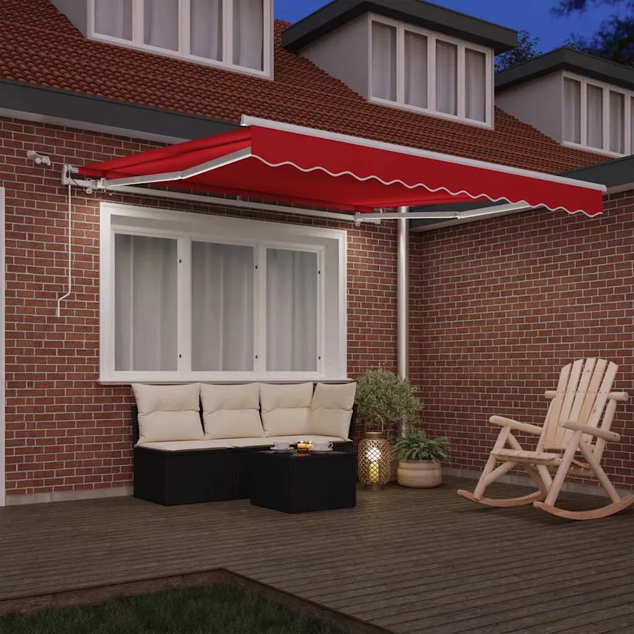 Auvent rétractable Rouge 350 x 250 cm Polyester - 3