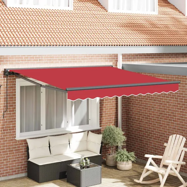 Cadre d'auvent Rouge 350 x 250 cm Polyester avec revêtement PU