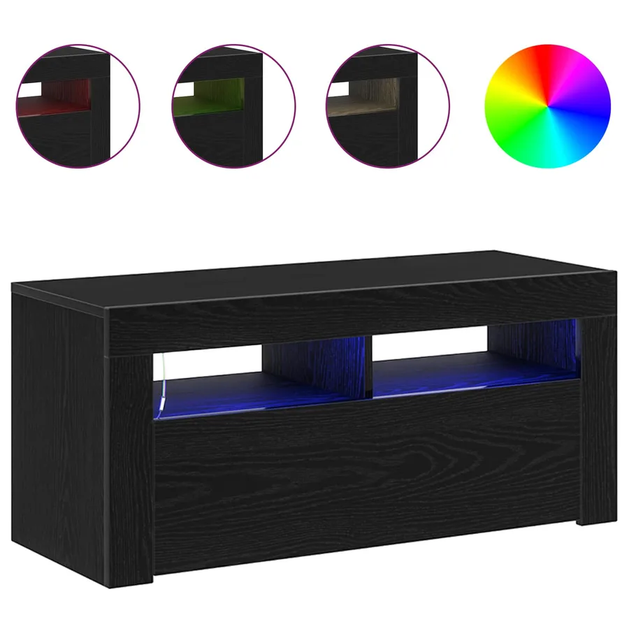 Meuble TV Chêne noir 90 x 35 x 40 cm Bois d'ingénierie - 6