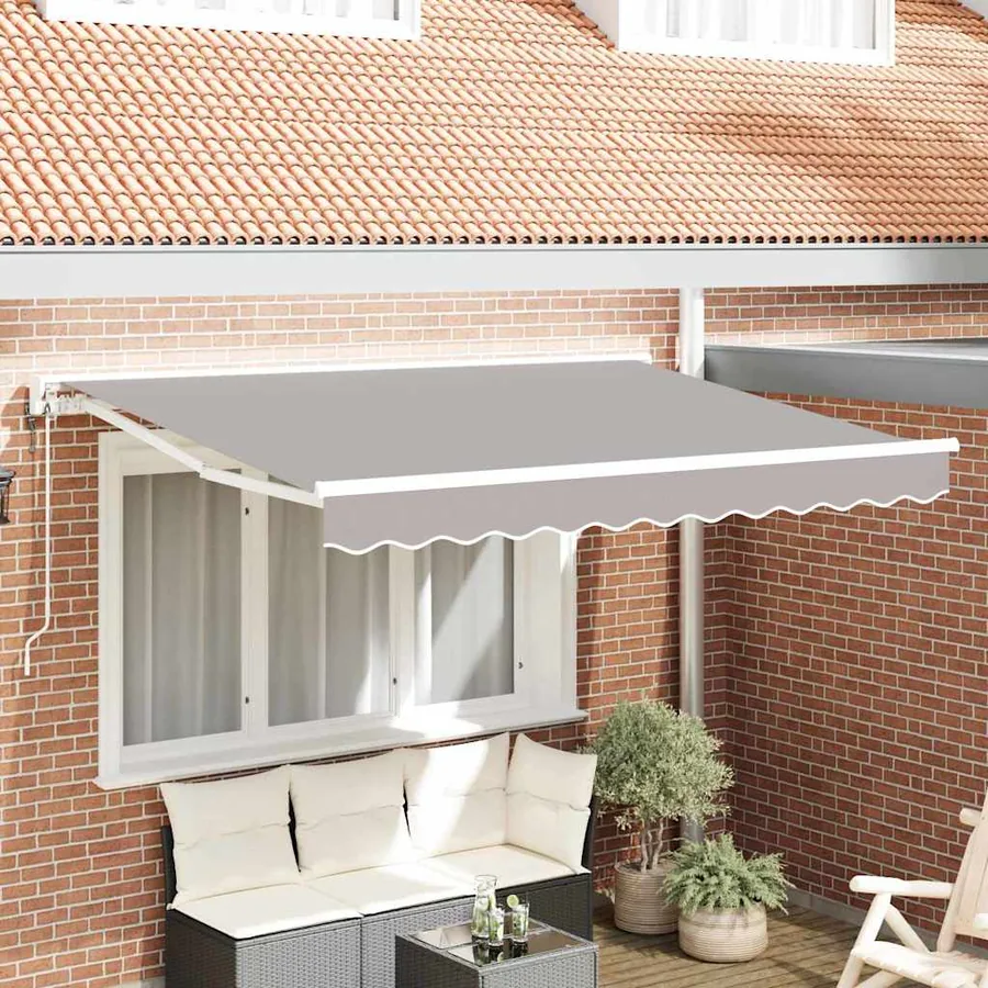 Cadre d'auvent Gris clair 350 x 200 cm