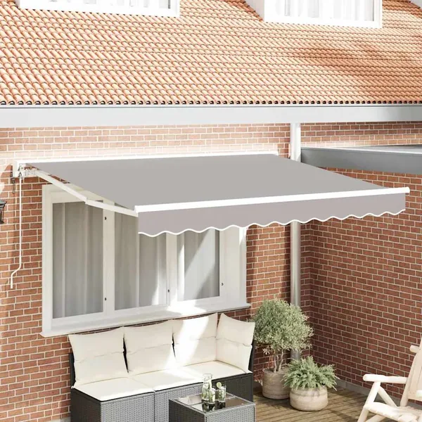 Cadre d'auvent Gris clair 350 x 200 cm