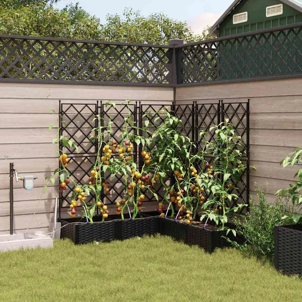 Cache-pot de jardin 5 pc Noir 120 x 120 x 126 cm PP
