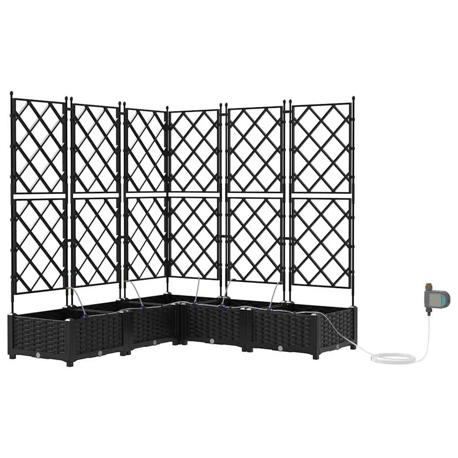 Cache-pot de jardin 5 pc Noir 120 x 120 x 126 cm PP - 2