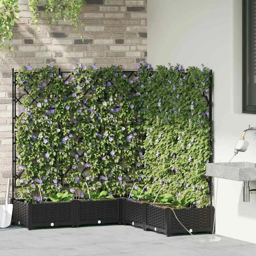 Cache-pot de jardin 5 pc Noir 120 x 120 x 126 cm PP - 3