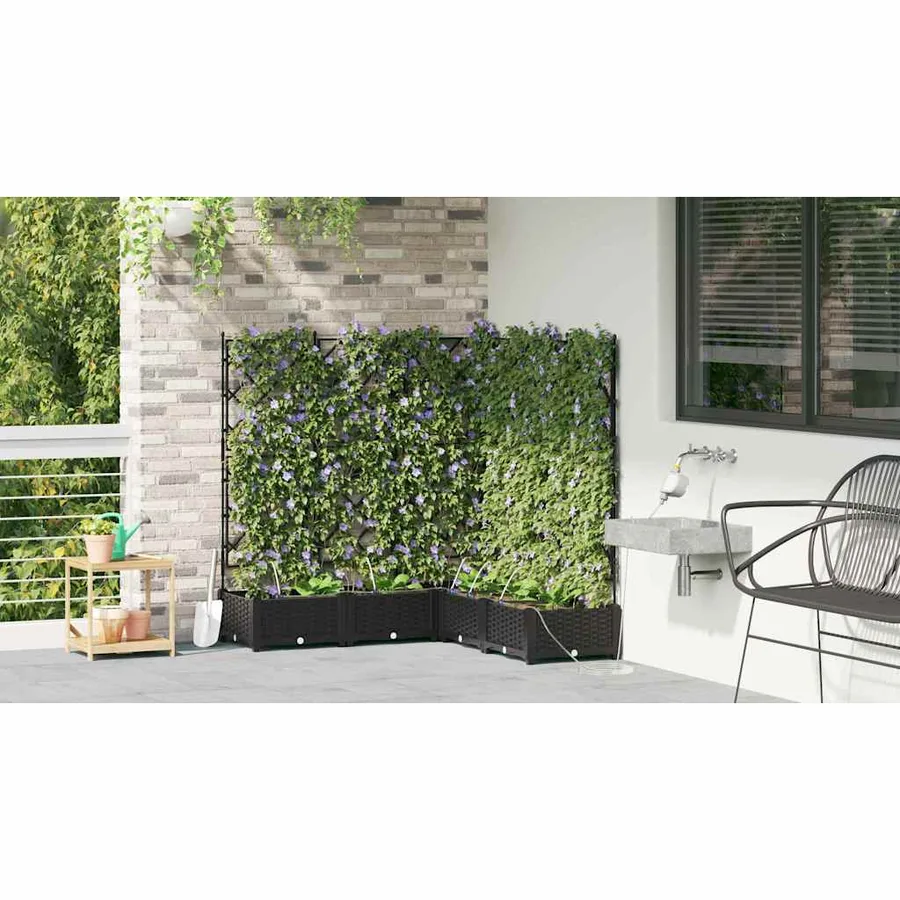 Cache-pot de jardin 5 pc Noir 120 x 120 x 126 cm PP - 4