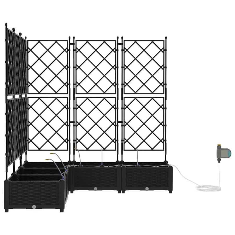 Cache-pot de jardin 5 pc Noir 120 x 120 x 126 cm PP - 6