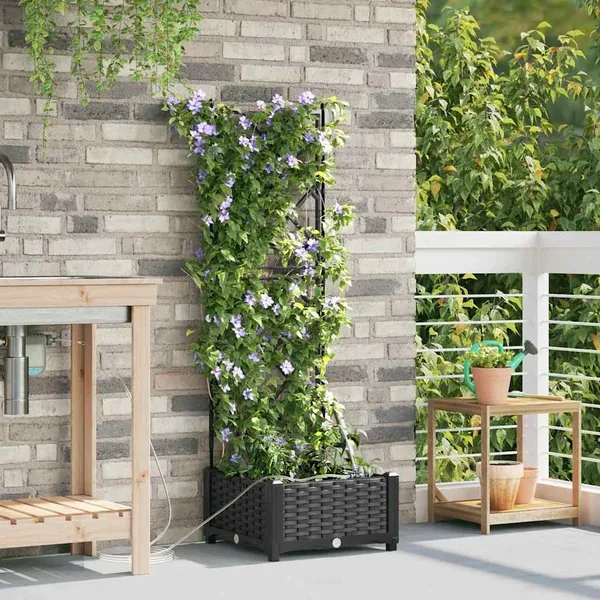 Cache-pot de jardin Noir 40 x 40 x 126 cm PP
