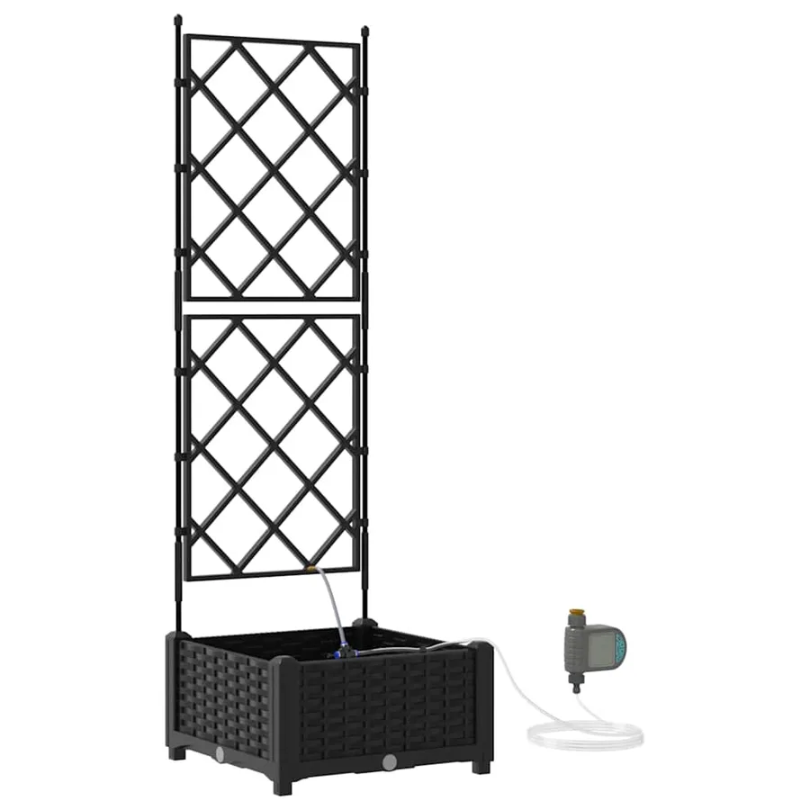 Cache-pot de jardin Noir 40 x 40 x 126 cm PP - 2