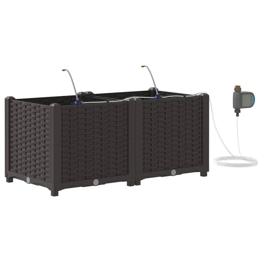Cache-pot de jardin 2 pc Marron 80 x 40 x 37,5 cm PP - 2