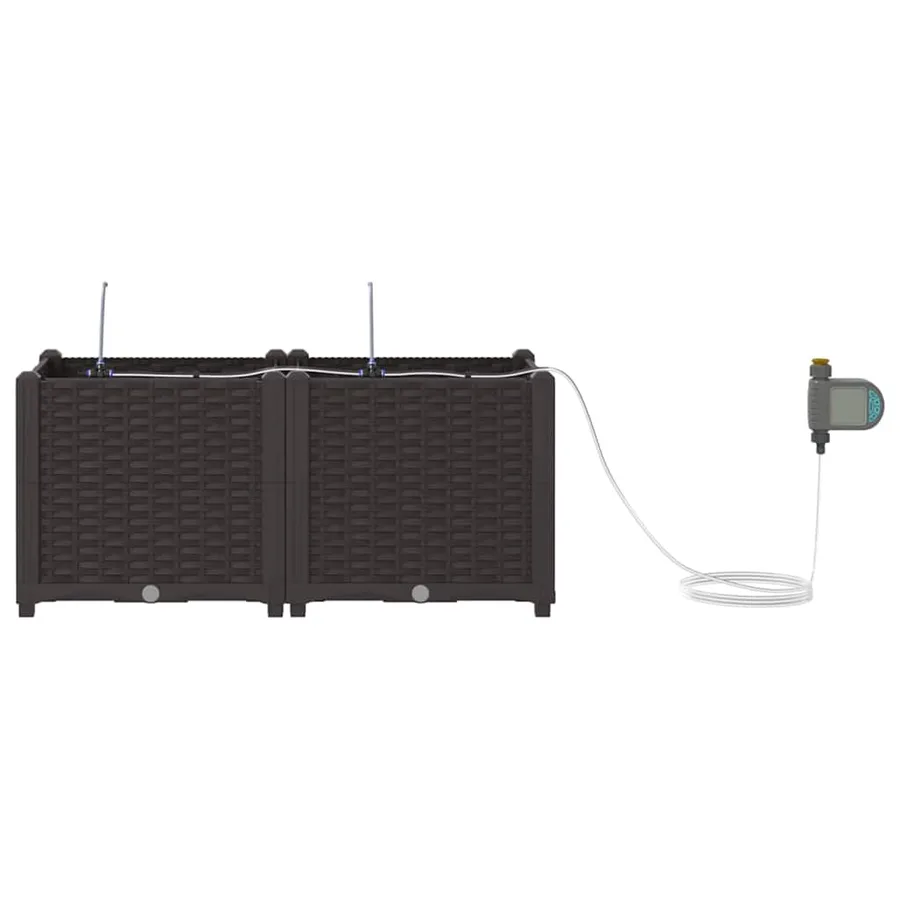 Cache-pot de jardin 2 pc Marron 80 x 40 x 37,5 cm PP - 6