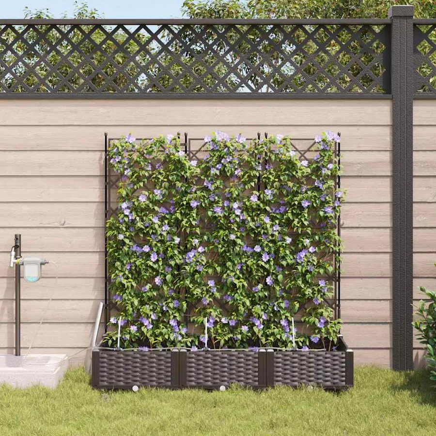 Cache-pot de jardin 3 pc Marron 120 x 40 x 126 cm PP