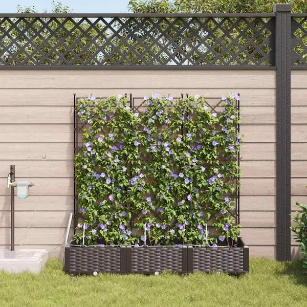 Cache-pot de jardin 3 pc Marron 120 x 40 x 126 cm PP