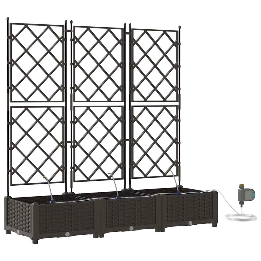 Cache-pot de jardin 3 pc Marron 120 x 40 x 126 cm PP - 2
