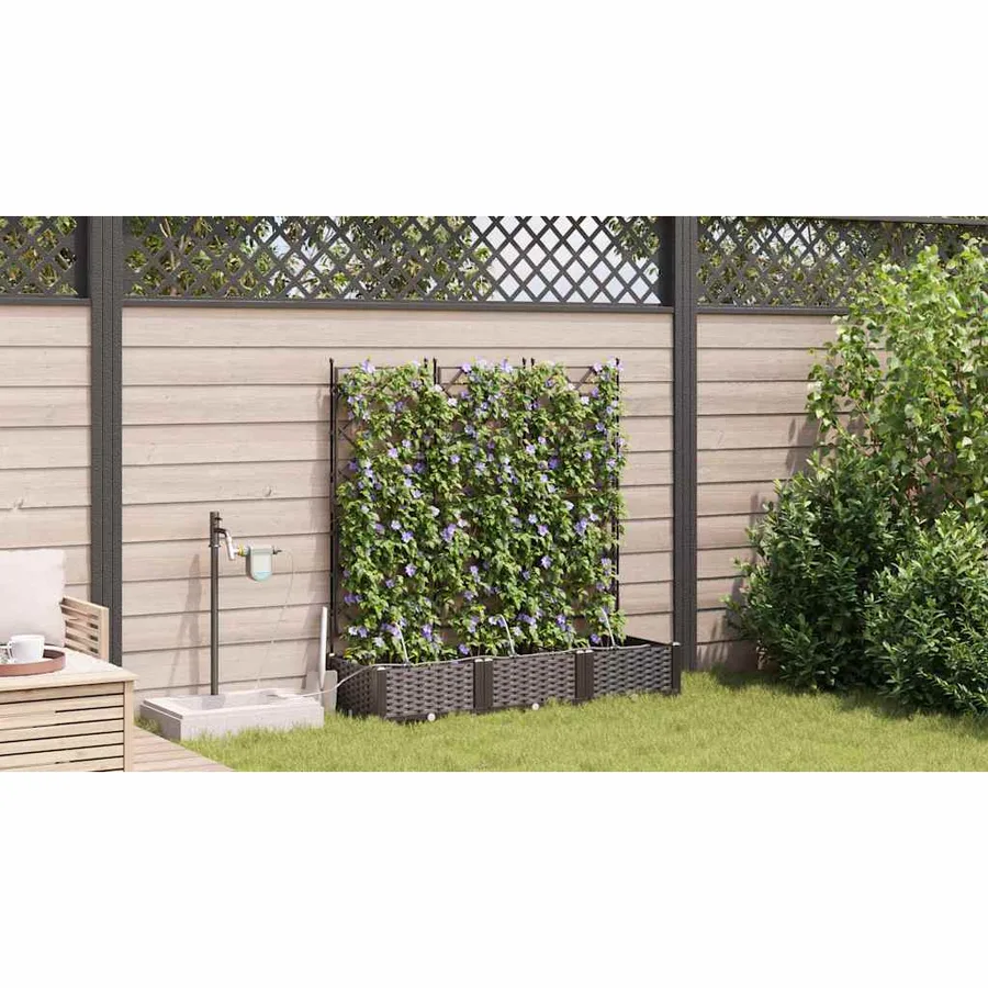Cache-pot de jardin 3 pc Marron 120 x 40 x 126 cm PP - 4