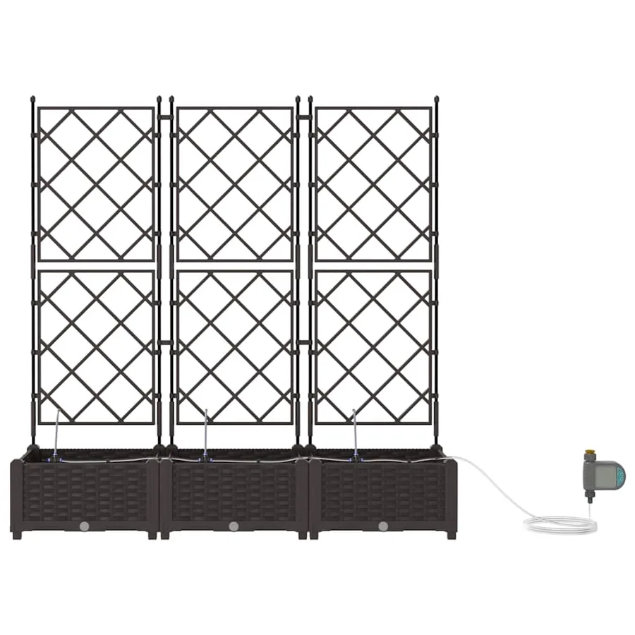 Cache-pot de jardin 3 pc Marron 120 x 40 x 126 cm PP - 6