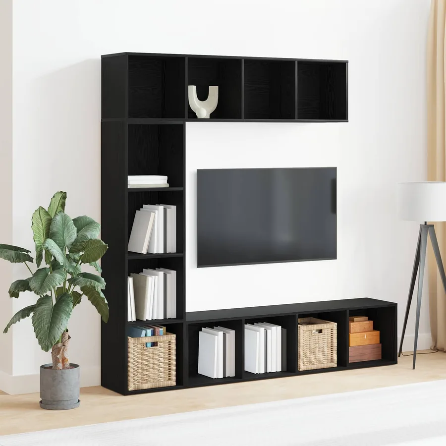 Étagère 3 pcs Chêne noir 36 x 30 x 143 cm Bois d'ingénierie