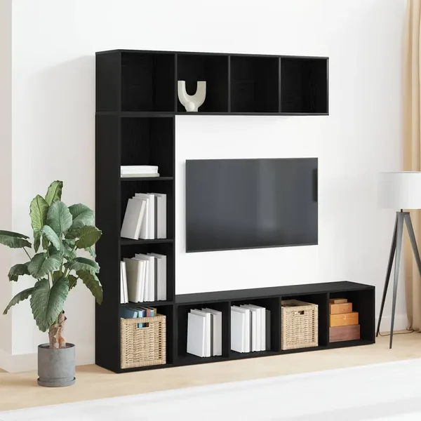 Étagère 3 pcs Chêne noir 36 x 30 x 143 cm Bois d'ingénierie