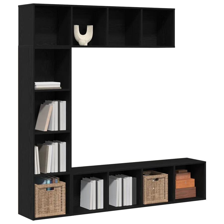 Étagère 3 pcs Chêne noir 36 x 30 x 143 cm Bois d'ingénierie - 3