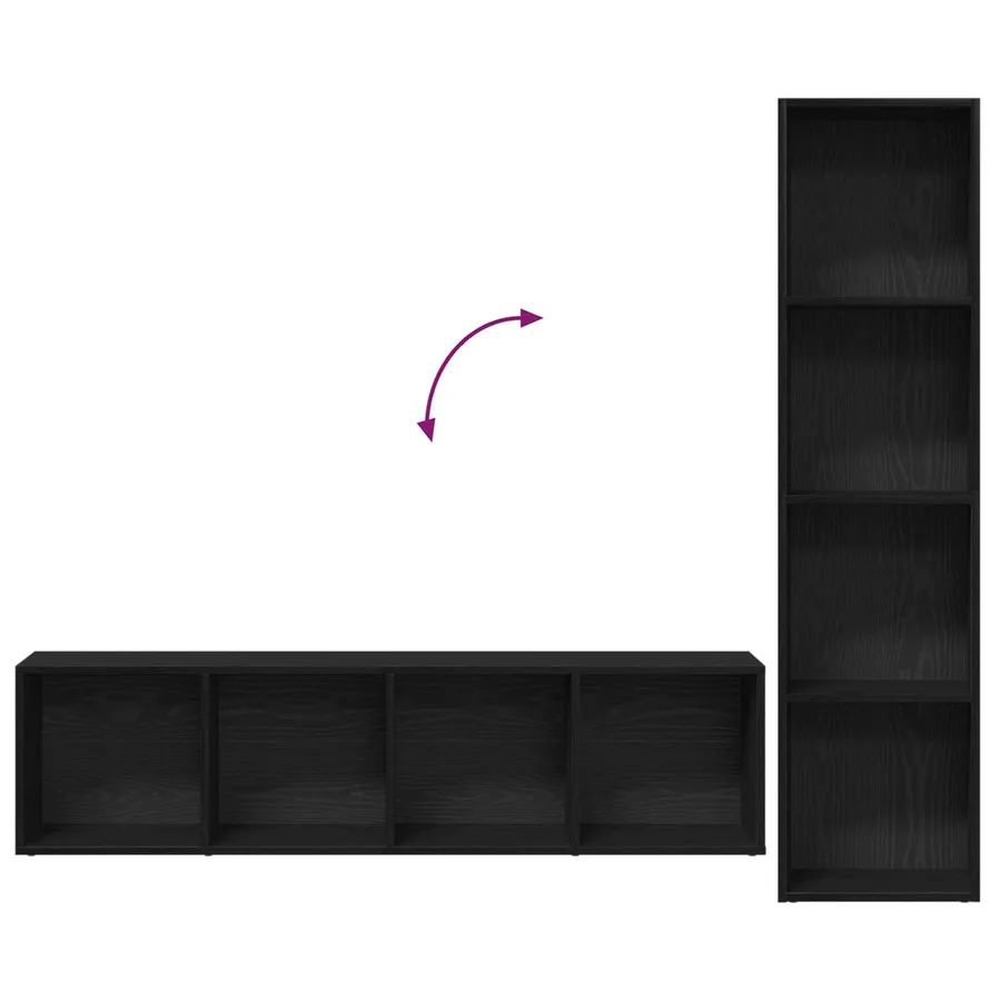 Étagère 3 pcs Chêne noir 36 x 30 x 143 cm Bois d'ingénierie - 8