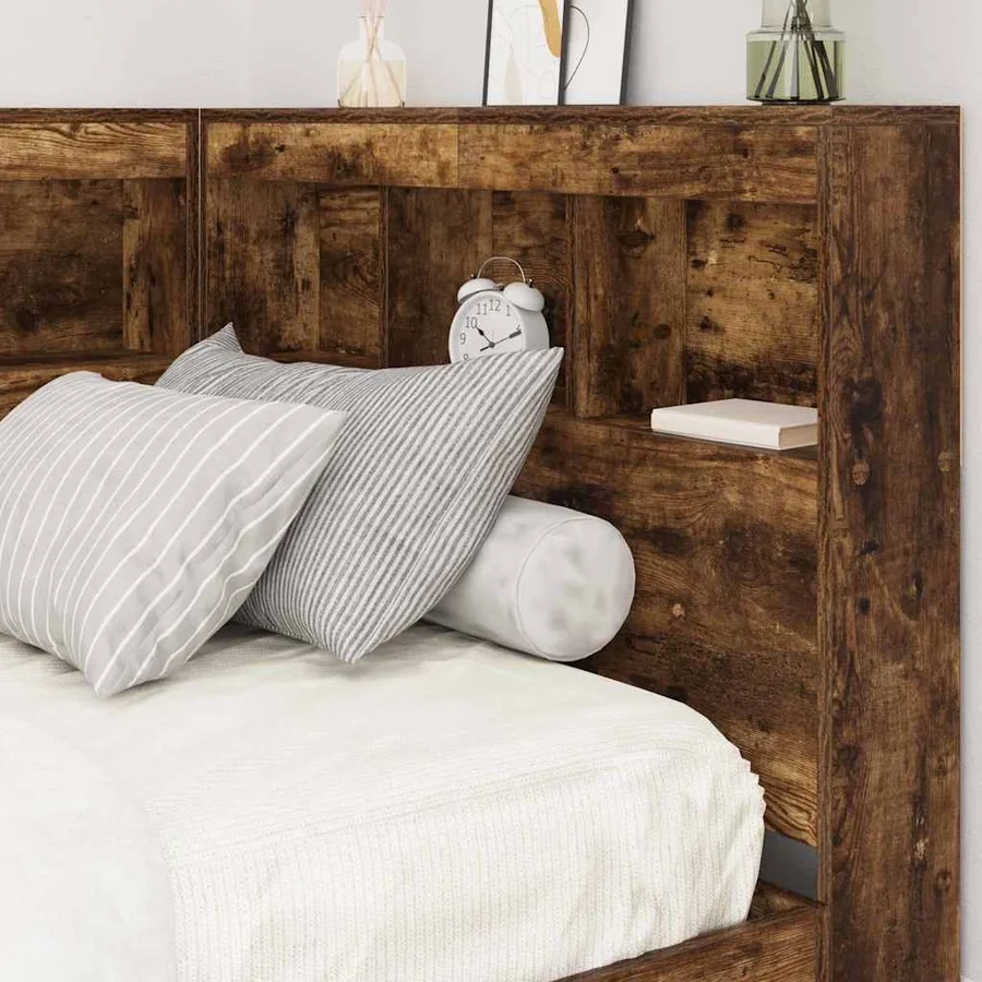 Tête de lit de rangement Chêne fumé 100 cm Bois d'ingénierie - 4