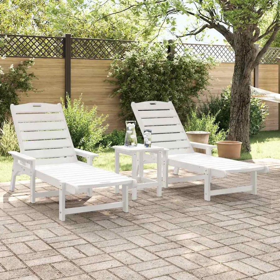 Transat 2 pcs Noir 195,5 x 53 x 98,5 cm Polyéthylène - 14